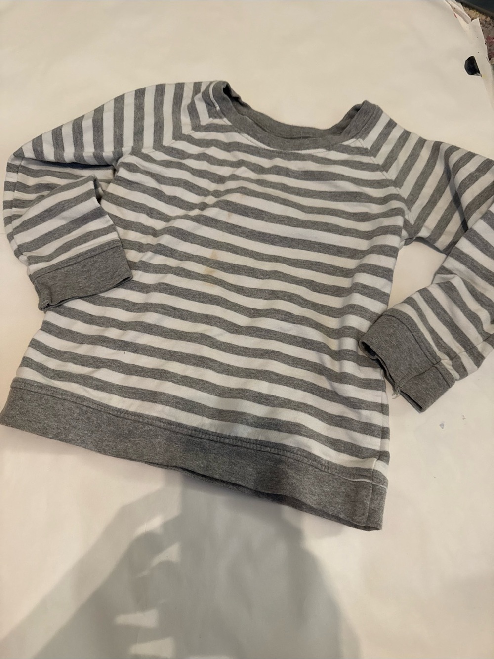 Kids' Gray & White Striped Pullover Sweatshirt
